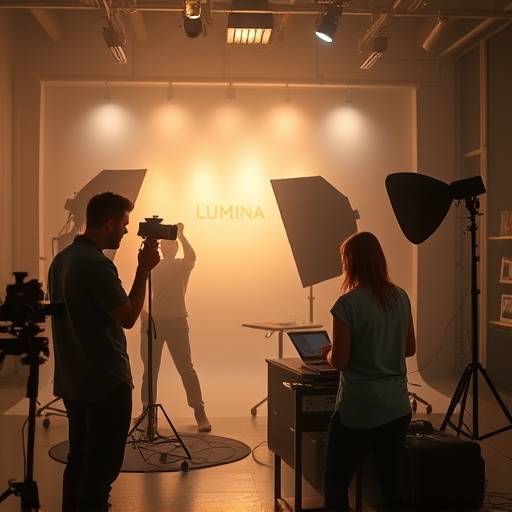 Equipo de Estudio Lumina trabajando en el set
