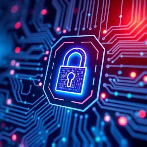 Ilustración de cifrado de datos y protección de la información